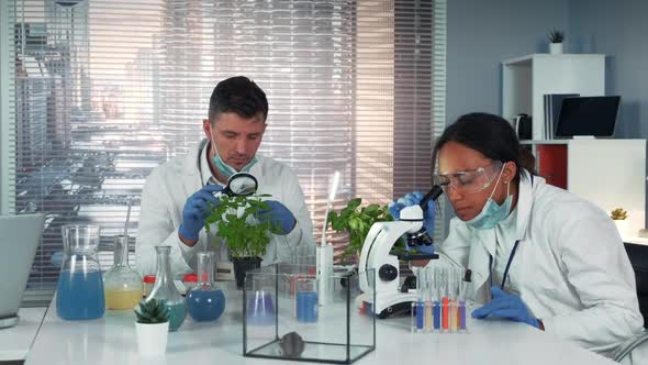 Multiracial Research Scientists Showing Amazement of the Result of the Experiment in Modern