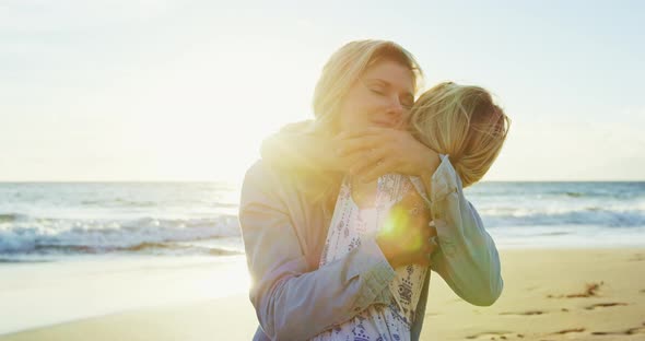 Mother and Daughter at the Beach