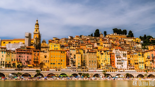 4K Time Lapse of the Picturesque Old Town of Menton France