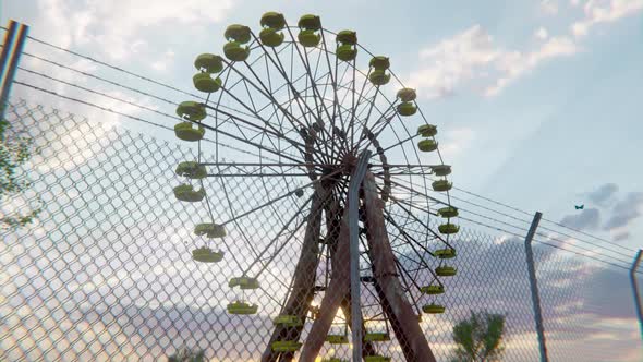 The Abandoned Ferris Wheel And Fences