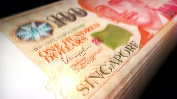 Singapore Dollar money counting seamless loop