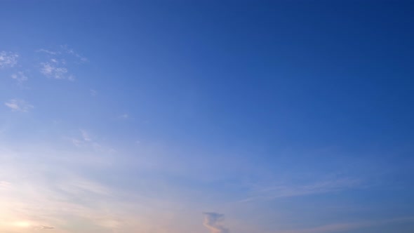 4K Sky Time lapse, Clear very nice soft blue sky, white rolling