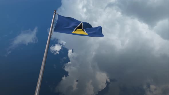 Saint Lucia Flag Waving 4K