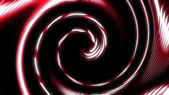 line wave motion, color red circle shape, on a black background