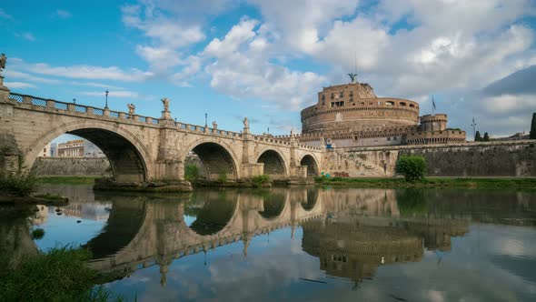 Time Lapse of Castel Sant Angelo in Rome  Italy