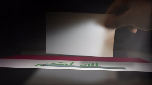 Digital Composite Hand Voting To National Flag OF Iraq 