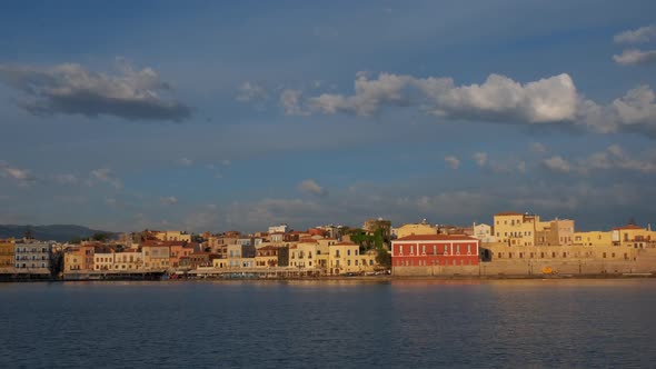 Picturesque Old Port of Chania, Crete Island. Greece