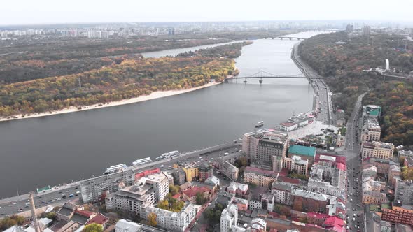 Kyiv, Ukraine. Podil District. Aerial View