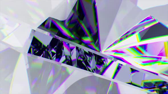 Iridescent Facets of a White Diamond