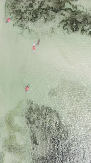 Vertical Video of the Ocean Near the Coast of Zanzibar Tanzania