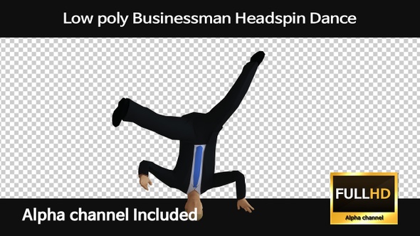 Low Poly Businessman Headspin Dance