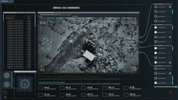 Military surveillance system has found the tank and striking it with the missile alt
