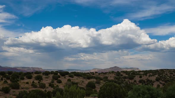 Developing Cumulonimbus Thunderstorm Cloud Over Sedona Red Rocks Zoom In