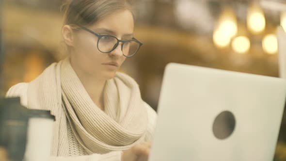 Young Freelance Business Lady Working With Laptop