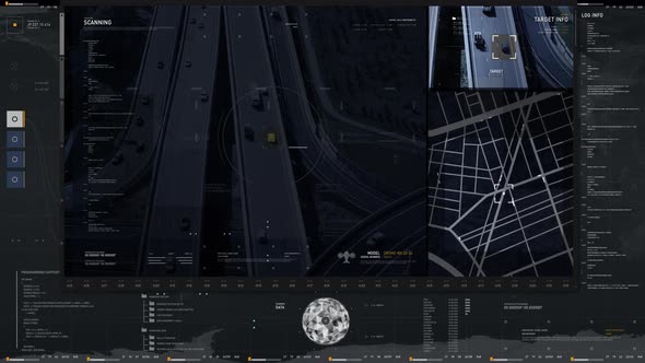 Digital spying scan analyzing the selected suspect vehicle for stolen objects alt