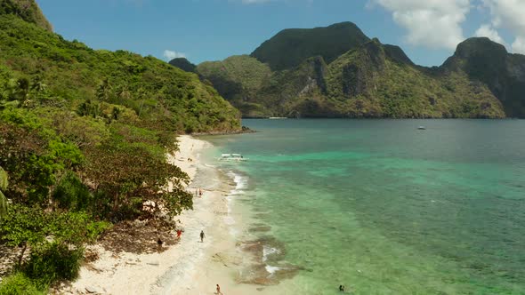 Tropical Island with Sandy Beach