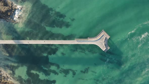 Aerial view of Lorne pier.