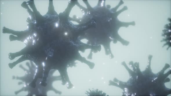 Bacteria Virus or Germs Microorganism Cells Under Microscope with Depth alt