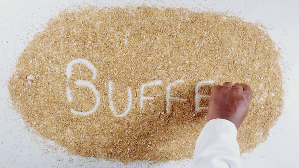 Hand Writing On Sand Buffet