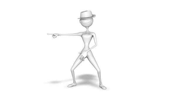 3D Woman Dance  Looped on White