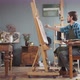 Male Artist Working in Studio - VideoHive Item for Sale