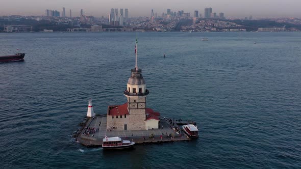 Aerial poi istanbul Maiden Tower  