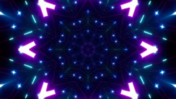 Neon Light Beam Kaleidoscope Background Loop 4K 01