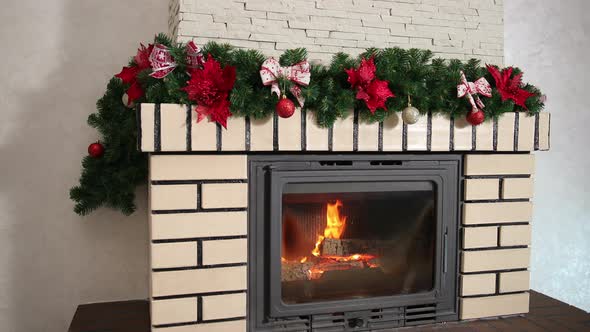 Christmas Interior Room Fireplace Gifts