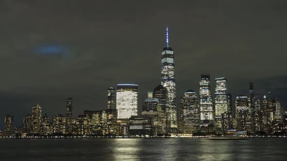 Manhattan Urban Skyline at Night