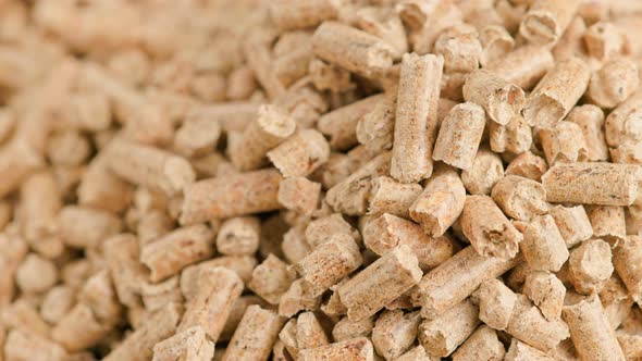 Looped Closeup Rotation of Compacted Wooden Sawdust Pellets