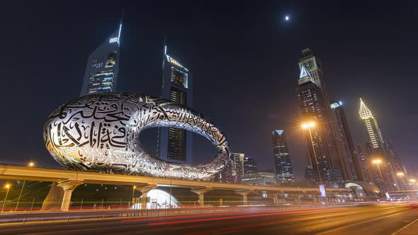 Timelapse Near The Museum of the Future in Dubai