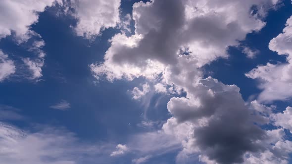 Blue sky white clouds Cloudscape timelapse Amazing summer blue sky Time Lapse in Nature good weather