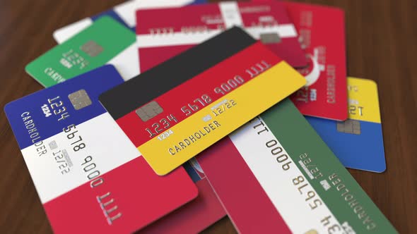 Emphasized Bank Card with Flag of Germany alt