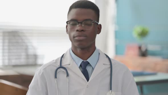 Young African Doctor Showing No Sign By Finger Denial