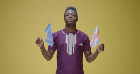 Pro-Eu Man Holding British and EU Flag