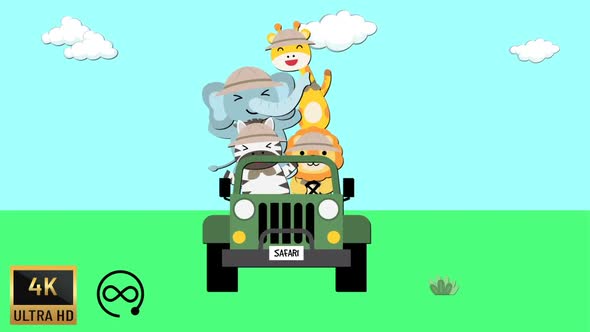4K - Safari Tour with Animals  alt