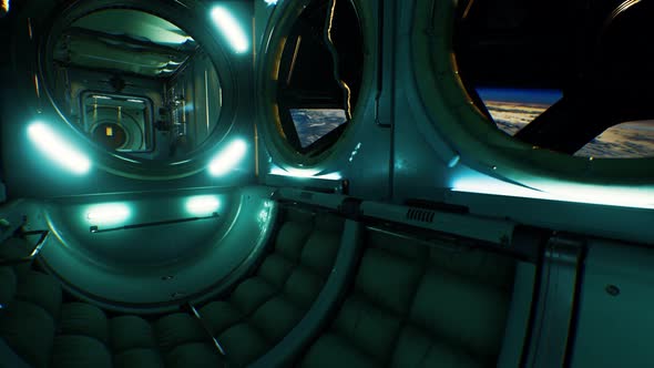 Dark Space Ship Futuristic Interior alt