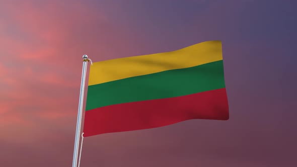 Flag Of Lithuania Waving