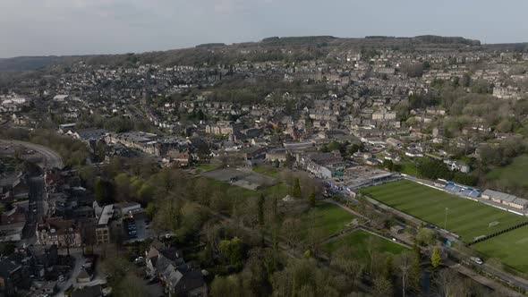 Matlock Town Centre Derbyshire England Aerial View Winter-Spring Season