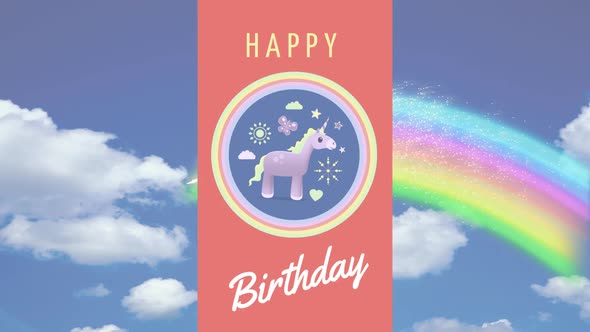 Happy birthday and unicorn