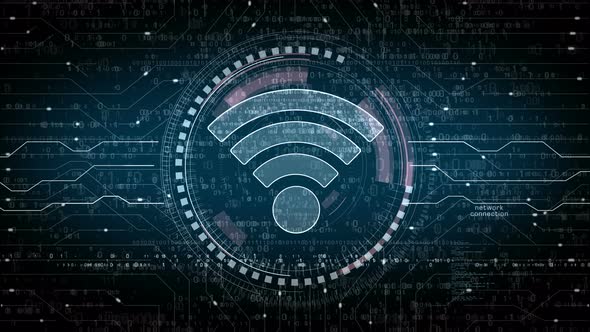 Wifi mobile network communication symbol loop digital concept alt