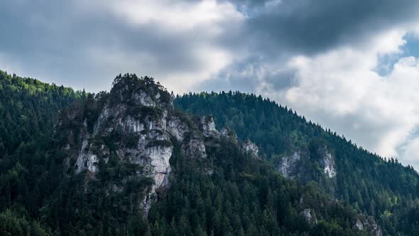 Dramatic Clouds in Forest Mountains