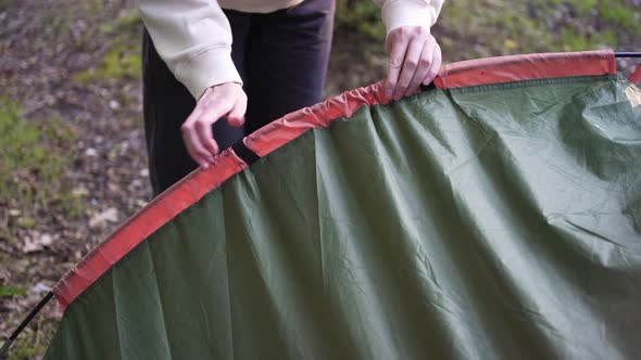 Tent Setup Closeup