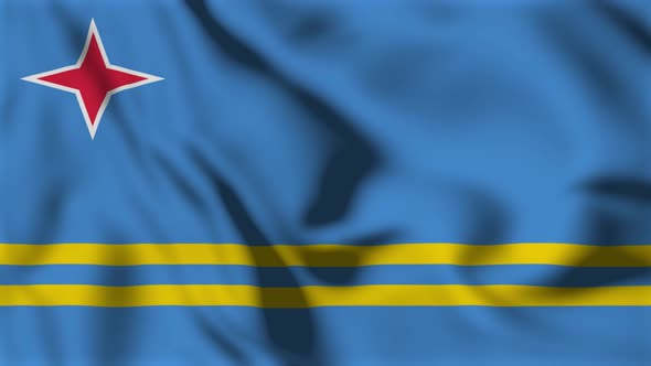 Aruba Flag Animation Loop Background