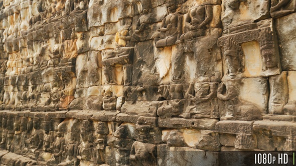 Terrace of the Elephants in Angkor Thom, Siem Reap Cambodia