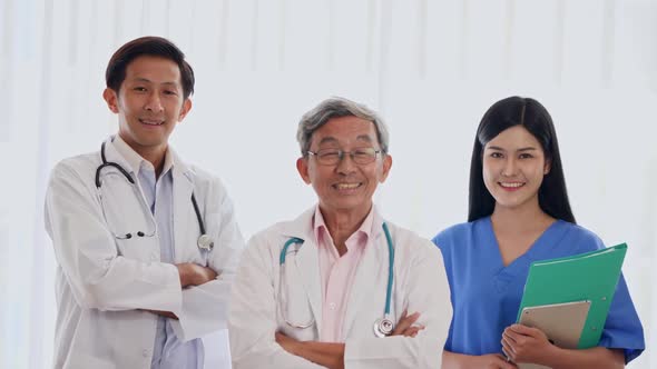 Portrait of confident Medical team in hospital