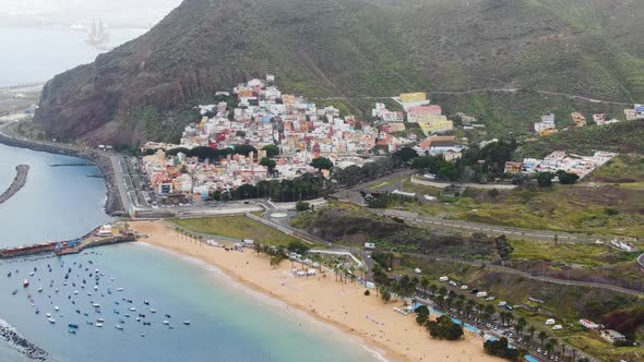 Las Teresitas beach and San Andres village in Tenerife, Canary Islands, Spain