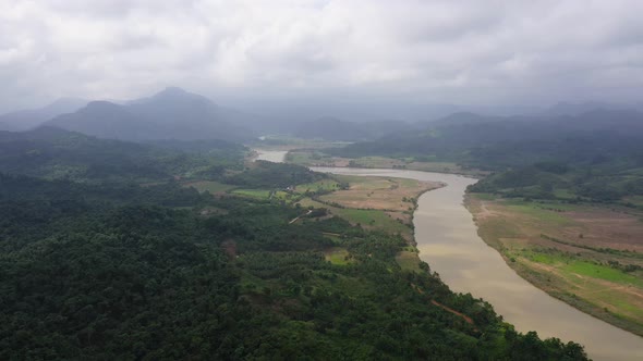 Beautiful Landscape River and Mountains on the Island of Luzon Philippines