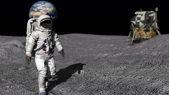 Astronaut Walking On The Moon