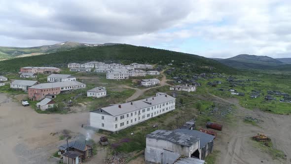 Aerial view of abandoned village in Chukotka. 25